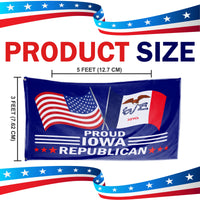Proud Iowa Republican 3 x 5 Flag - Limited Edition Flags