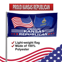 Proud Kansas Republican  3 x 5 Flag - Limited Edition Flags
