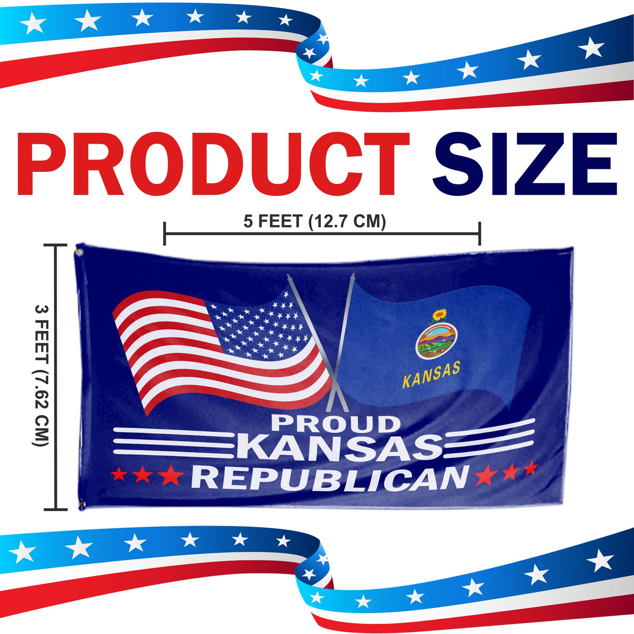 Proud Kansas Republican  3 x 5 Flag - Limited Edition Flags