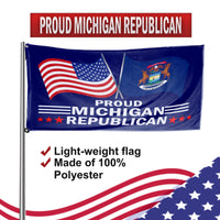 Proud Michigan Republican 3 x 5 Flag - Limited Edition Flags