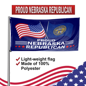 Proud Nebraska Republican 3 x 5 Flag - Limited Edition Flags