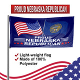 Proud Nebraska Republican 3 x 5 Flag - Limited Edition Flags