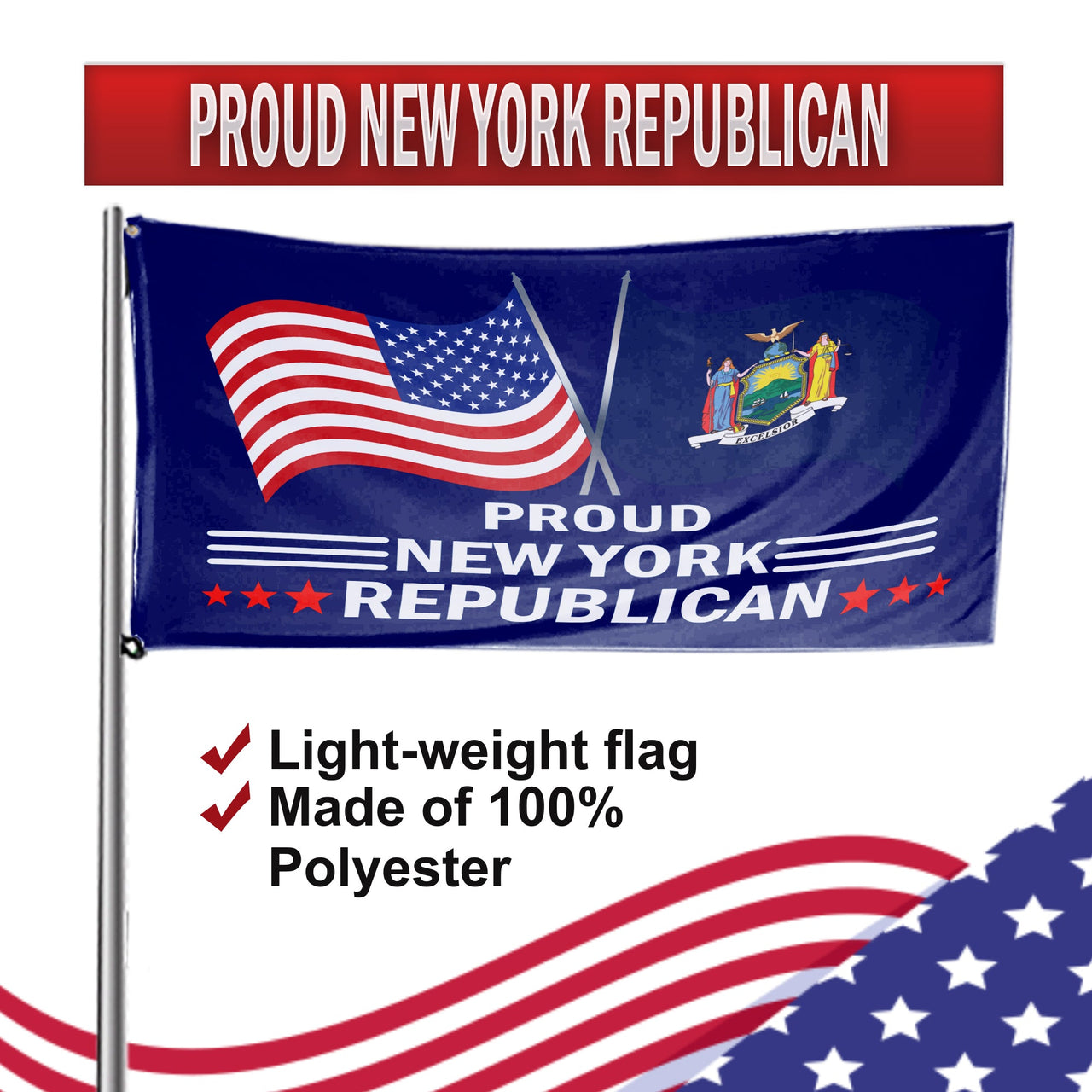 Proud New York Republican 3 x 5 Flag - Limited Edition Flags