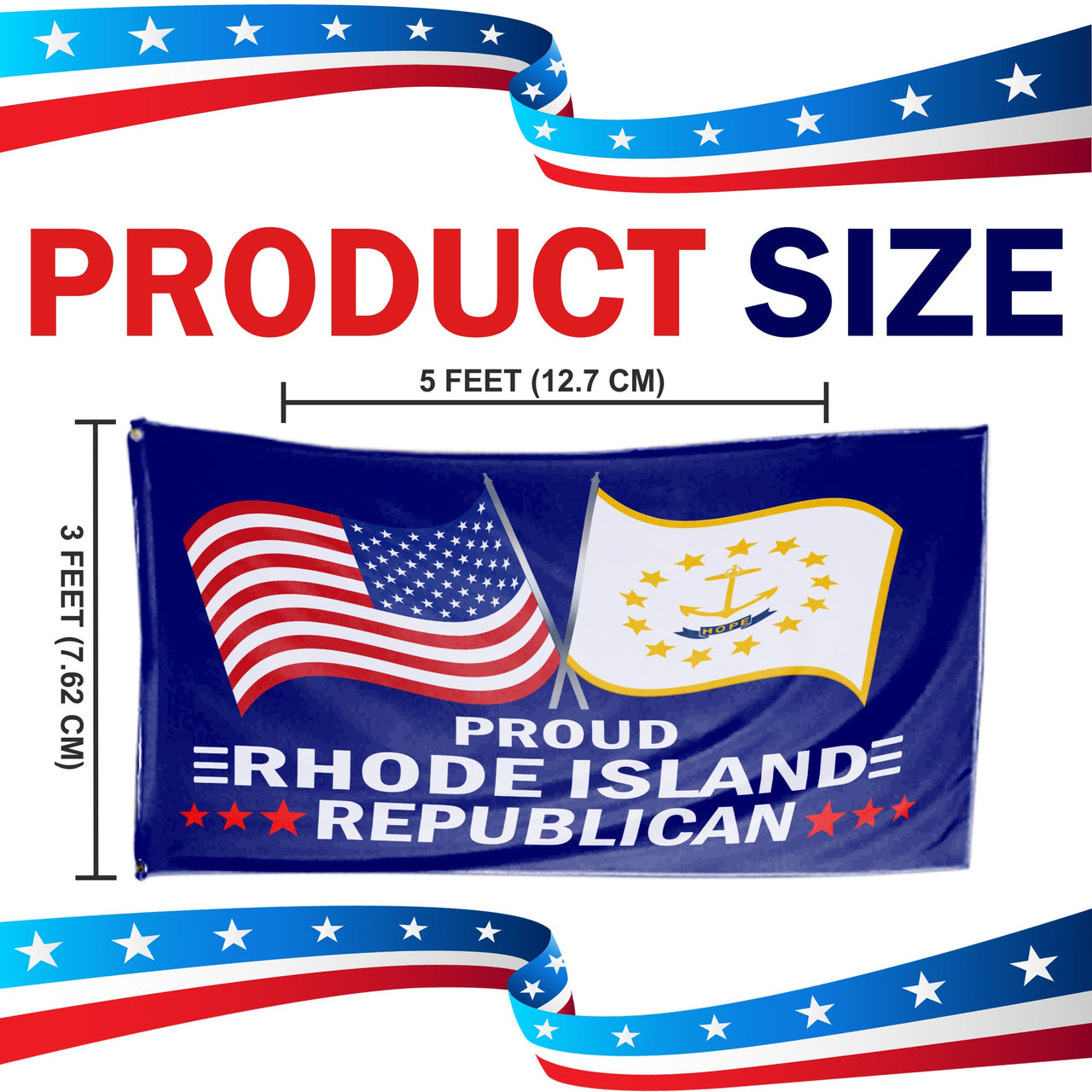 Proud Rhode Island Republican 3 x 5 Flag - Limited Edition Flags