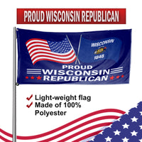 Proud Wisconsin Republican 3 x 5 Flag - Limited Edition Flags