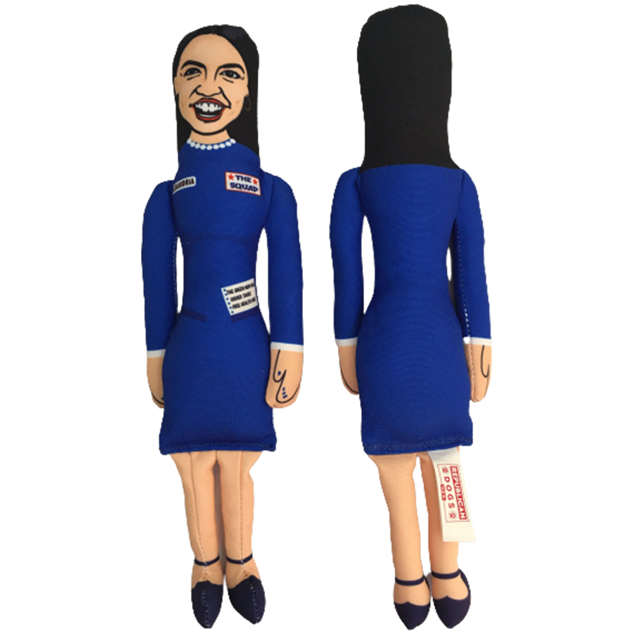 The Squad Includes AOC IIlhan Rashida & Ayanna Pressley Tough Plush Dog Chew Toys with Squeakers - Official Republican Dogs