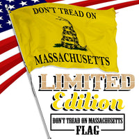 Don't Tread on Massachusetts 3 x 5 Gadsden Flag - Limited Edition