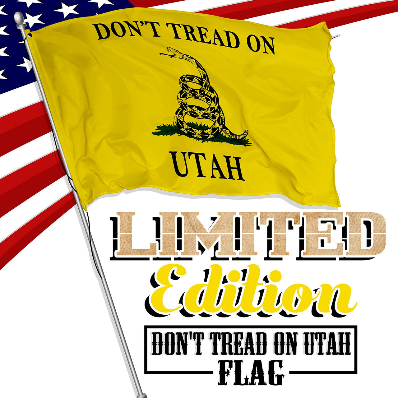 Don't Tread on Utah 3 x 5 Gadsden Flag - Limited Edition